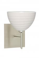 Besa Lighting 1SW-4679KR-LED-SN-SQ - Besa Wall With SQ Canopy Brella Satin Nickel Chalk 1x5W LED