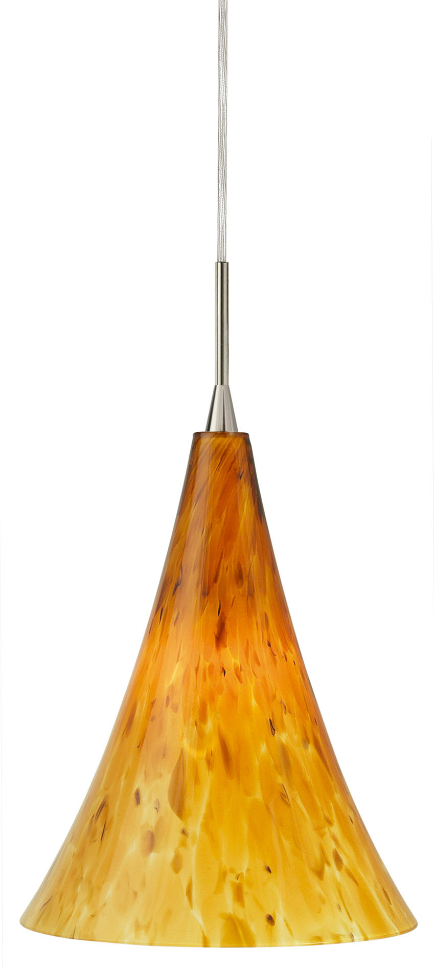 Pendant Belle Grande Amber Satin Nickel GY6.35 Xenon 35W Monopoint Canopy