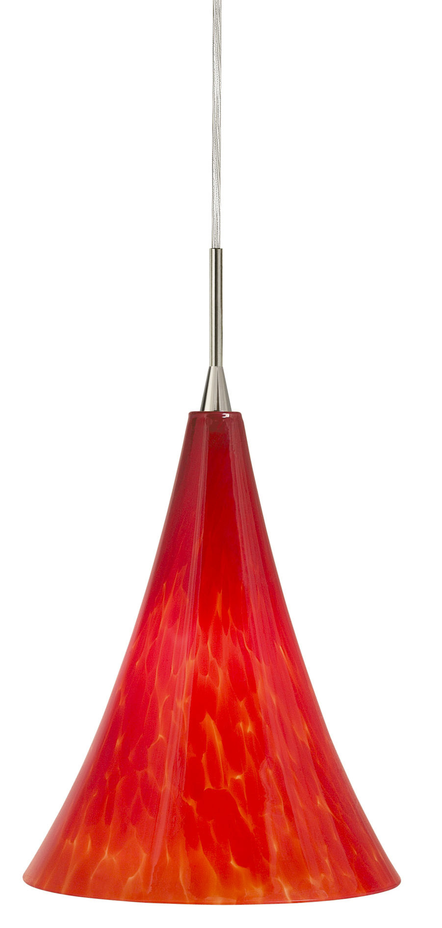 Pendant Belle Grande Red Satin Nickel GY6.35 Xenon 35W Monopoint Canopy