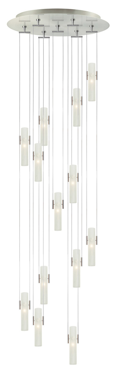 Chandelier Top 13 Amber Satin Nickel G4 Xenon 20W with Canopy