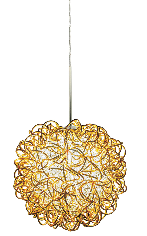 Pendant Kurly Sphere Gold Satin Nickel Hal G4 35W 700lm Monopoint