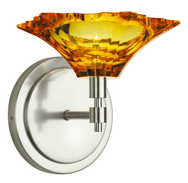 Wall Sconce Peak Crystal Amber Bronze LED G4 JC 2x2W