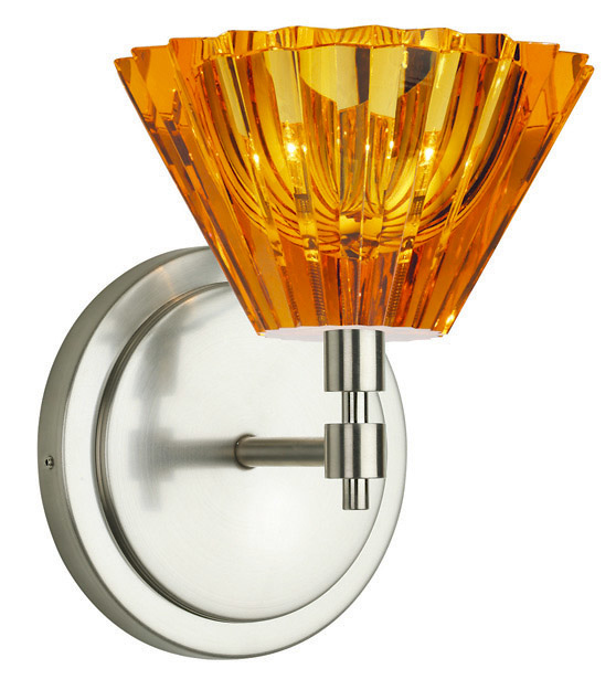 Wall Sconce Ridge Crystal Amber Bronze LED G4 JC 2x2W