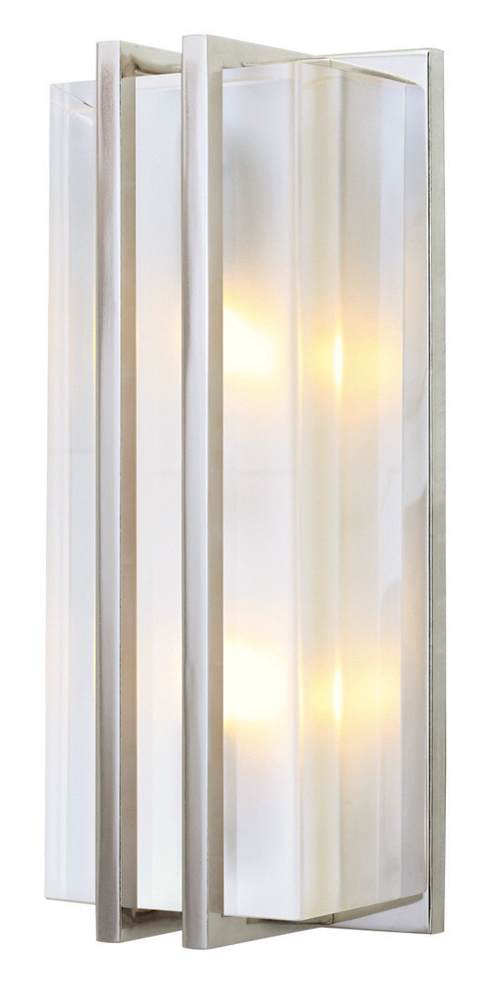 Wall Sconce Vida Clear Satin Nickel Compact Fluorescent Quad 13W