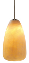 Stone Lighting PD131ONSNL5M - Pendant Onyx Teardrop Onyx Satin Nickel LED G6.35 6W Monopoint Canopy