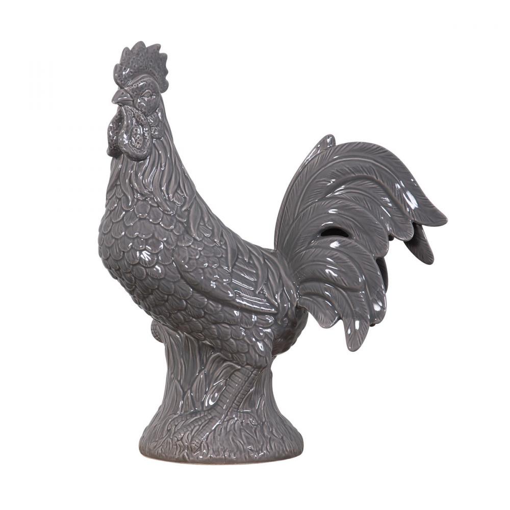 Americana Rooster Statue - Grey
