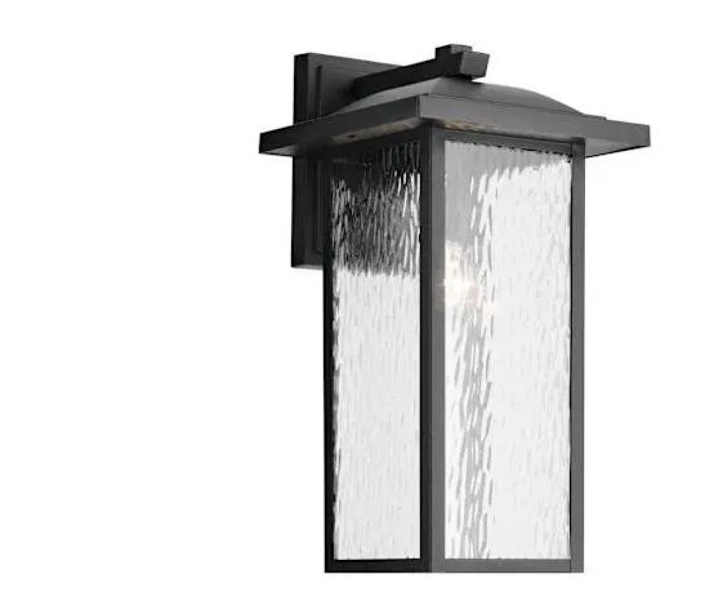 Capanna 1-Light Extra-Large Wall Light with Clear Water Glass in Textured Black