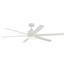 Kichler 310765MWH - 65 Inch Loa Ceiling Fan with Satin Etch Cased Opal Glass in Matte White with White Blades