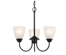 Kichler 43637BK - Jolie 3-Light Mini Chandelier with Satin Etched Glass in Black