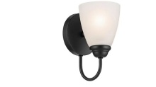 Kichler 45637BK - Jolie 1-Light Wall Sconce with Satin Etched Glass in Black