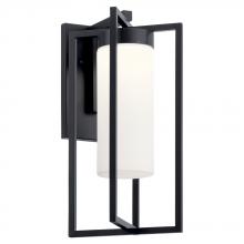 Kichler 59072BKLED - Drega 22.5 Inch 1 LED Wall Light with Satin Etched Glass in Black