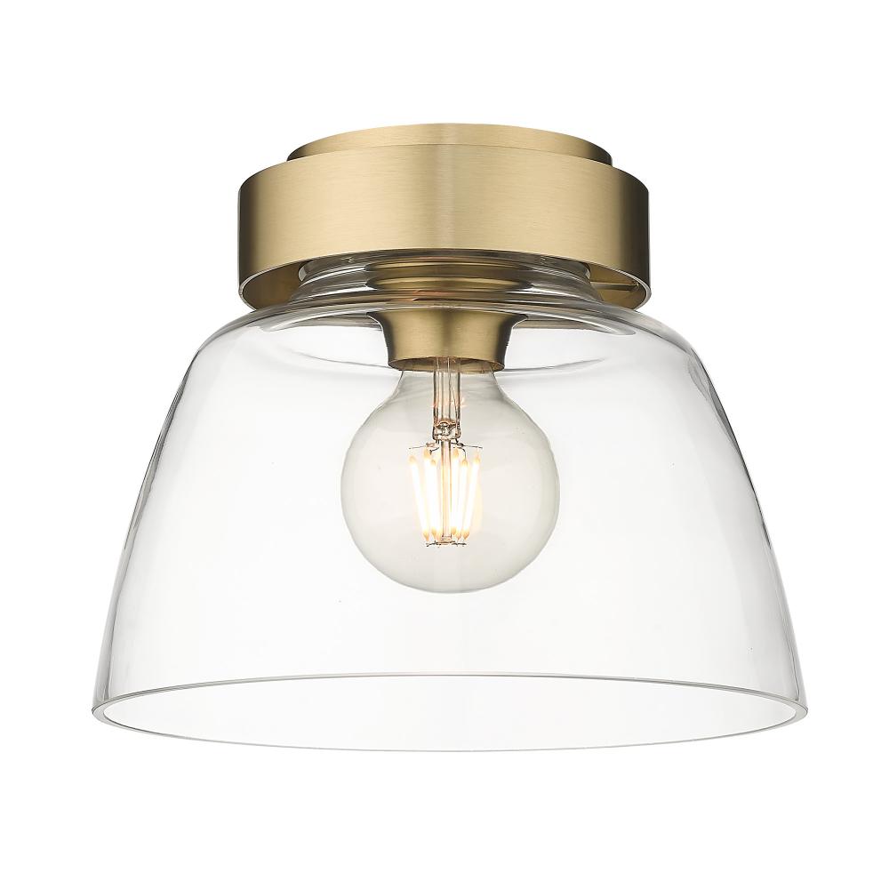 Remy BCB Flush Mount - 10" in Brushed Champagne Bronze with Clear Glass Shade