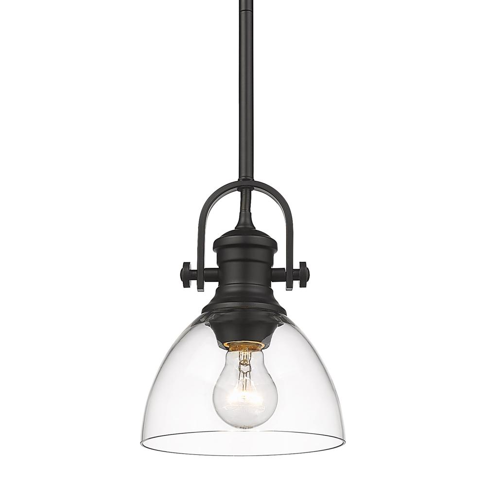 Hines 1-Light Mini Pendant in Matte Black with Clear Glass