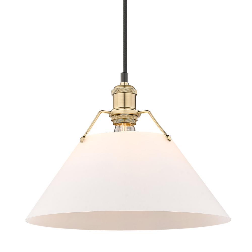 Orwell BCB Large Pendant - 14" in Brushed Champagne Bronze with Opal Glass