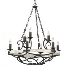 Golden 1821-9 ABI-CDW - Madera 9-Light Chandelier in Antique Black Iron