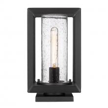 Golden 2073-OPR NB-SD - Smyth NB Pier Mount - Outdoor in Natural Black with Seeded Glass Shade