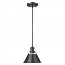 Golden 3306-S BLK-BLK - Orwell BLK Small Pendant - 7" in Matte Black with Matte Black shade