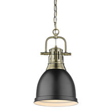 Golden 3602-S AB-BLK - Duncan Small Pendant with Chain