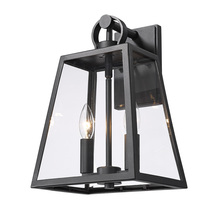 Golden 6082-OWM NB-CLR - Lautner Wall Sconce - Outdoor in Natural Black with Clear Glass Shade