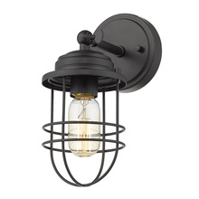 Golden 9808-1W BLK - Seaport 1-Light Wall Sconce in Matte Black