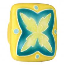 Acorn Manufacturing PS2YP - Lg Sq Yellow & Teal ''X'' Design