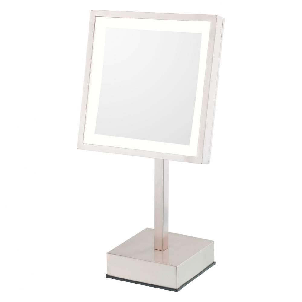 Single-Sided Led Square Freestanding Mirror - Rechargeable