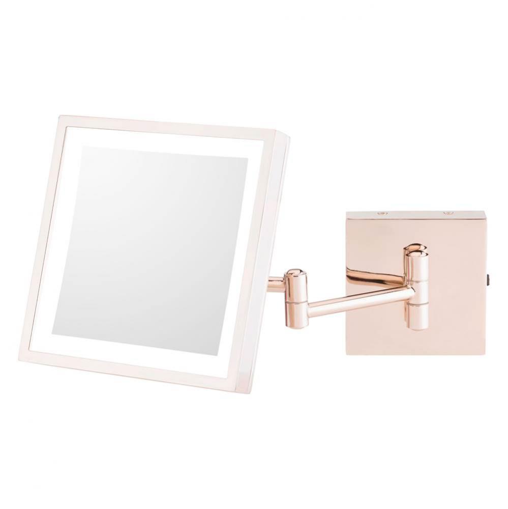 Single-Sided Led Square Wall Mirror - Rechargeable