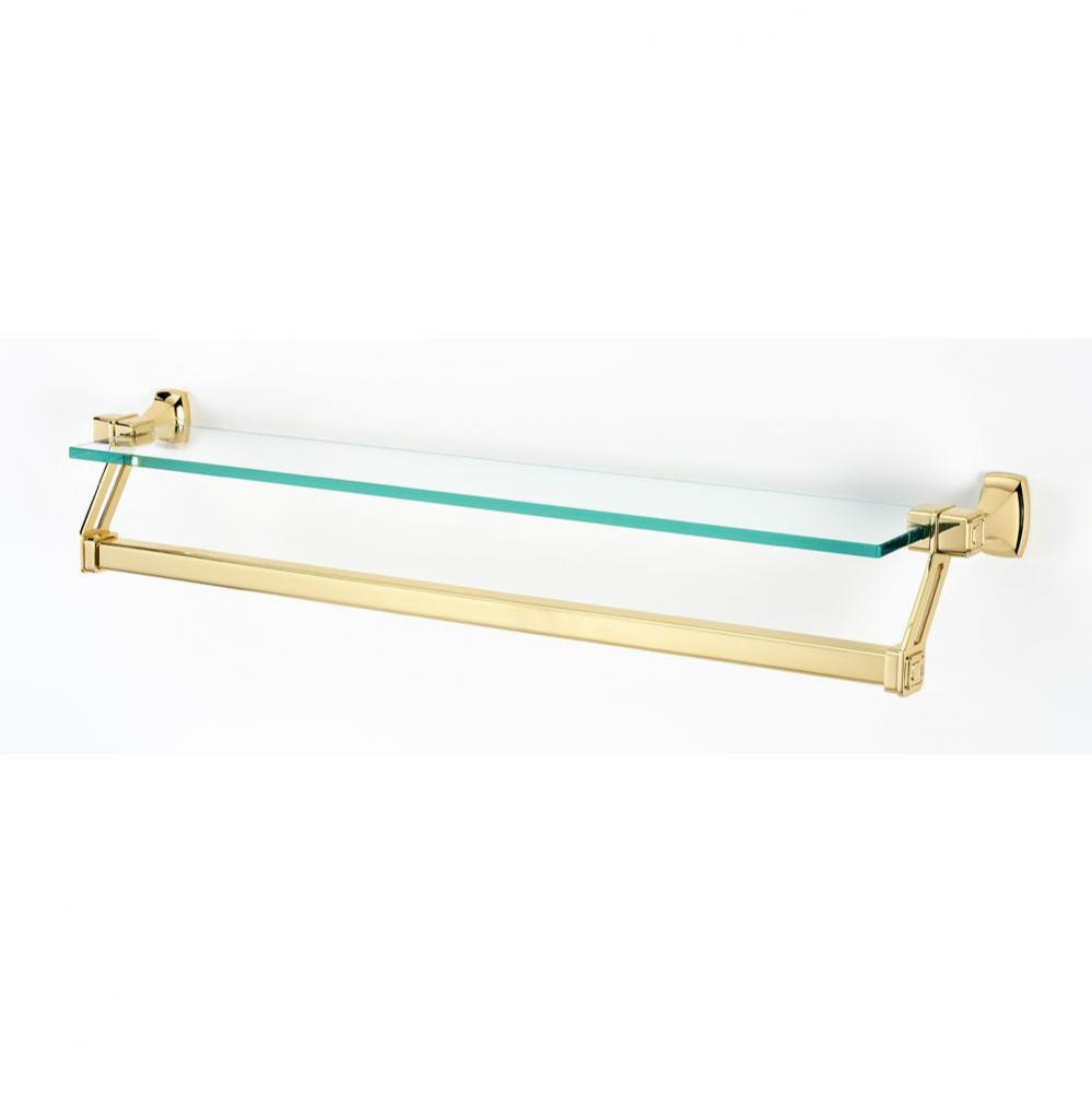 25'' Glass Shelf W/Towel Bar