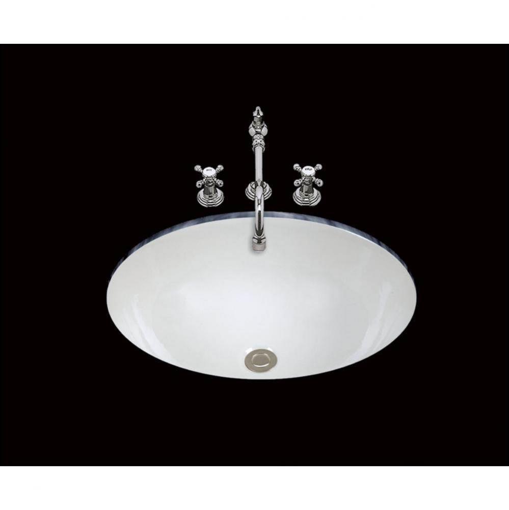 Abby, Single Glazed, Large Plain Oval Lavatory, Center Drain, No Overflow, Undermount Only