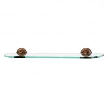 Alno A8250-24-RSTBRZ - 24'' Glass Shelf W/Brackets