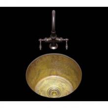Alno B0350H.PB - Medium Round Bar Sink. Hammertone Pattern, Undermount and Drop In