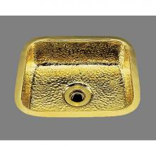 Alno B0150H.PB - Small Rectangular Bar Sink. Hammertone Pattern,  Undermount and Drop In