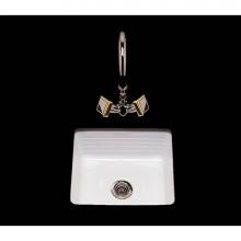 Alno P1113.U.WH - Penny, Single Glazed, Rectangle Bar Sink, Linial Pattern, Undermount Only