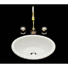 Alno P1215.D.WH - Missy, Single Glazed, Small Fluted Oval Lavatory, Drop In