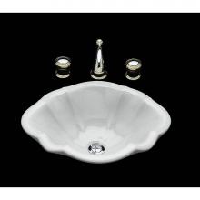 Alno P1418.D.WH - Erin, Single Glazed Oval Fluted Lavatory, No Overflow, Drop In Only