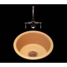 Alno P1515.U.WH - Selena, Single Glazed Round Bar/Prep Sink With Plain Bowl, 3.5'' Drain Opening, Undermou