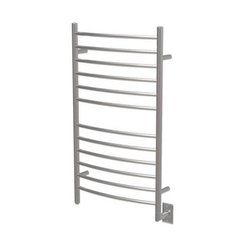 Radiant Large Hardwired + Plug-in Combo Curved 12 Bar Towel Warmer in Brushed