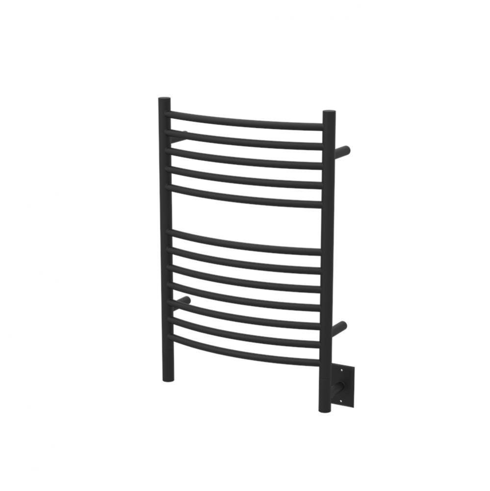 Jeeves Model E Curved 12 Bar Hardwired Towel Warmer in Matte Black