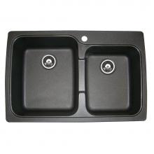 Artisan Manufacturing ACDM3402-D87-BL - Artisan Composite Dual Mount Double Bowl Sink 