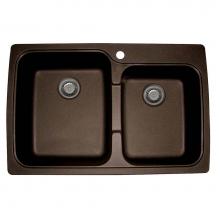 Artisan Manufacturing ACDM3402-D87-BR - Artisan Composite Dual Mount Double Bowl Sink 