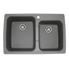 Artisan Manufacturing ACDM3402-D87-GR - Artisan Composite Dual Mount Double Bowl Sink 