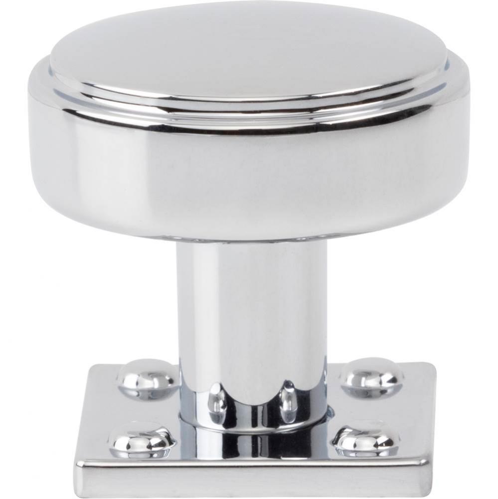 Benning Knob With Backplate 1 1/4 Inch (1 Inch Backplate) Polished Chrome