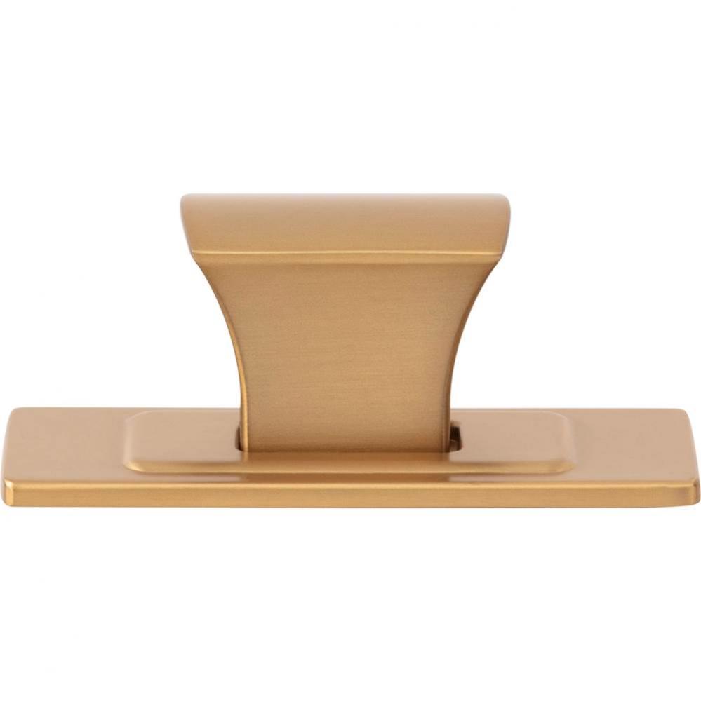 Zander Knob and Backplate 1 1/4 Inch Warm Brass