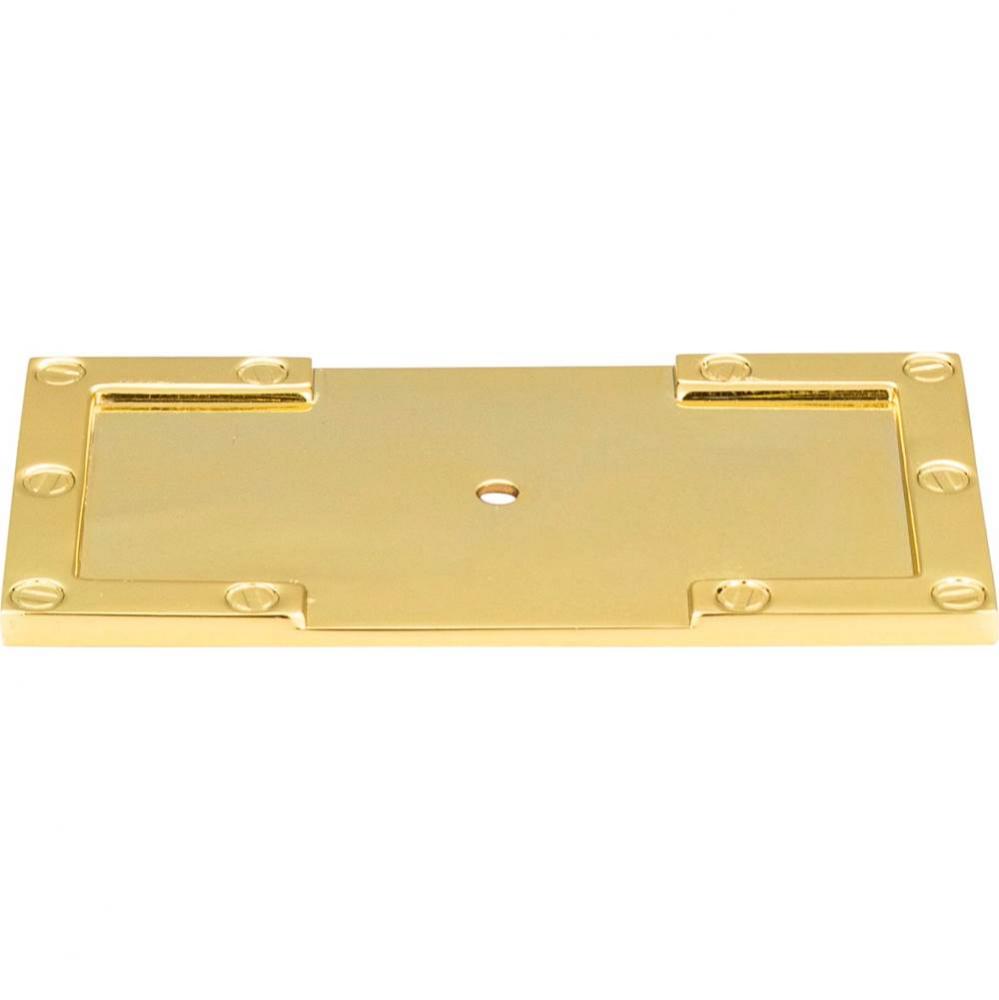 Campaign L-Bracket Backplate 3 11/16 Inch Polished Brass