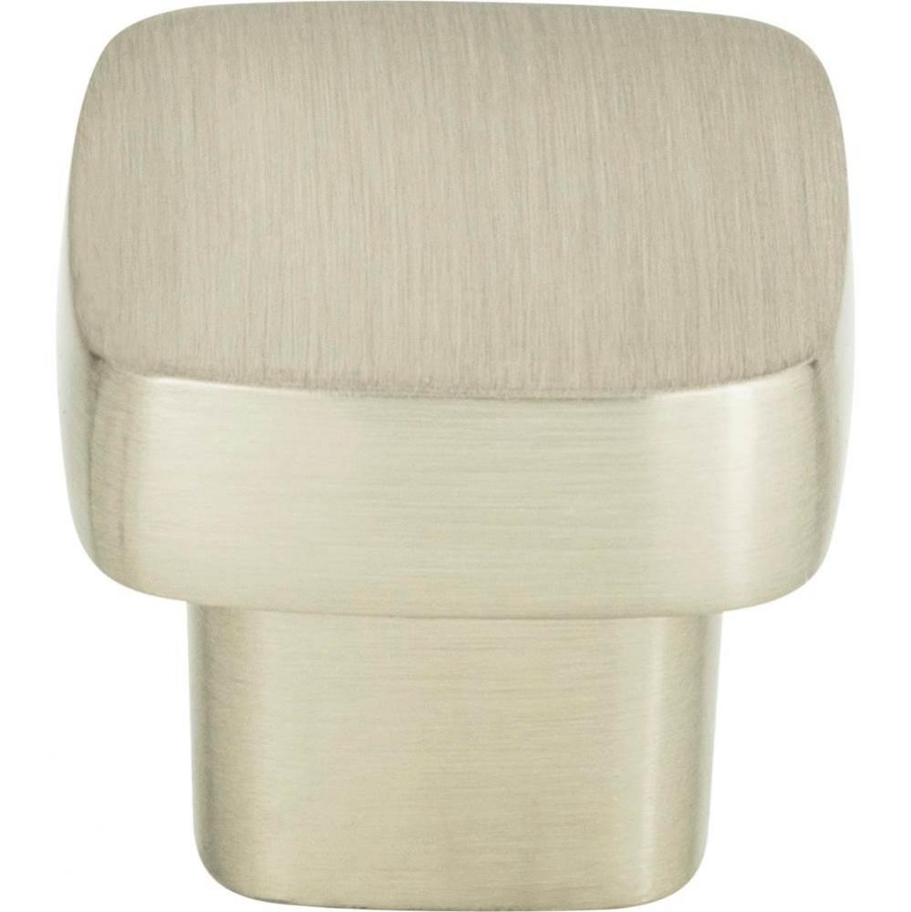 Chunky Square Knob Small 1 Inch Brushed Nickel
