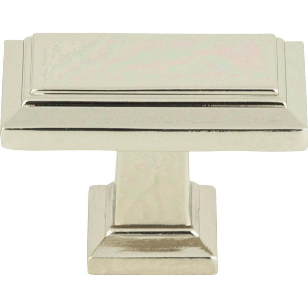 Sutton Place Rectangle Knob 1 7/16 Inch Polished Nickel