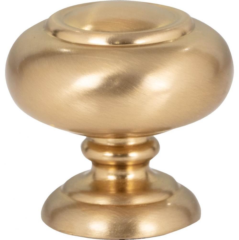 Victoria Knob 1 1/4 Inch Warm Brass