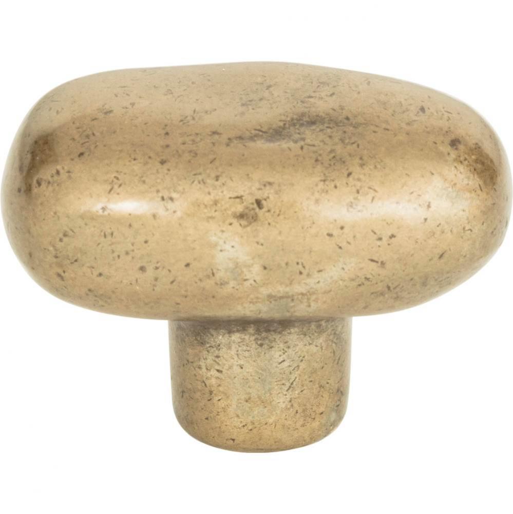 Distressed Oval Knob 1 11/16 Inch Champagne