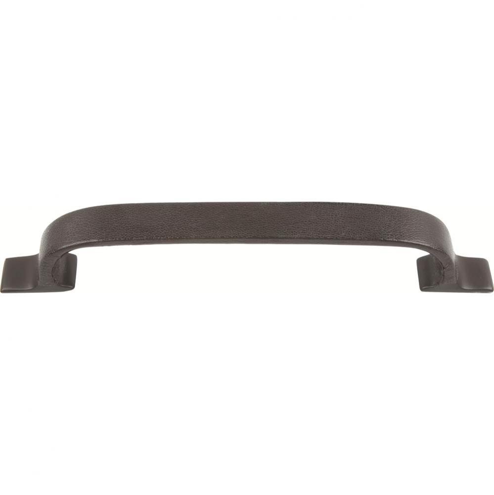 Hamptons Expresso Leather Pull 6 5/16 Inch (c-c) Aged Bronze