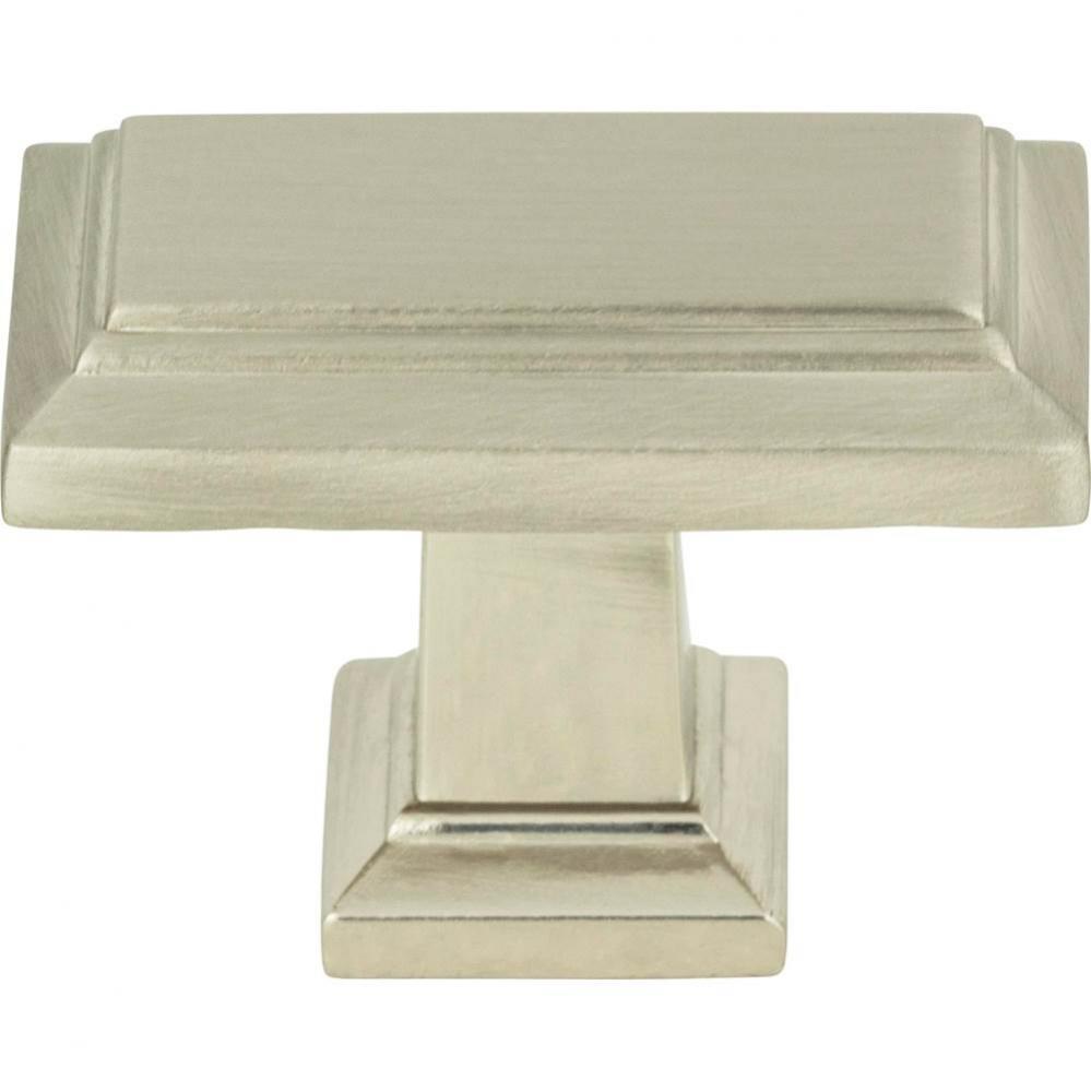 Sutton Place Rectangle Knob 1 7/16 Inch Brushed Nickel